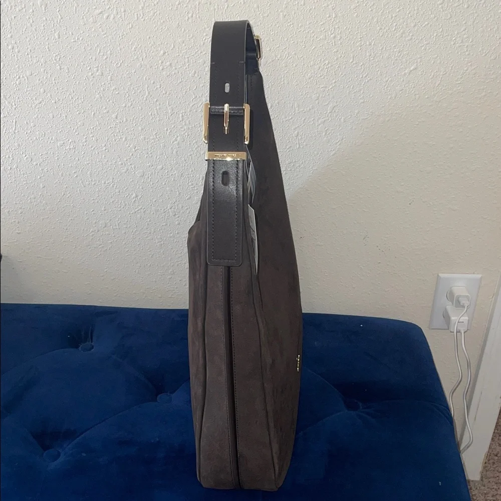 NWT Michael Kors Brown Nolita Leather Hobo Bag Large - Picture 10 of 16